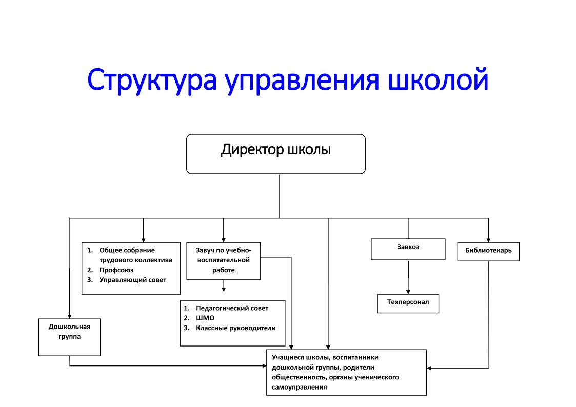 Структурные подразделения школы
